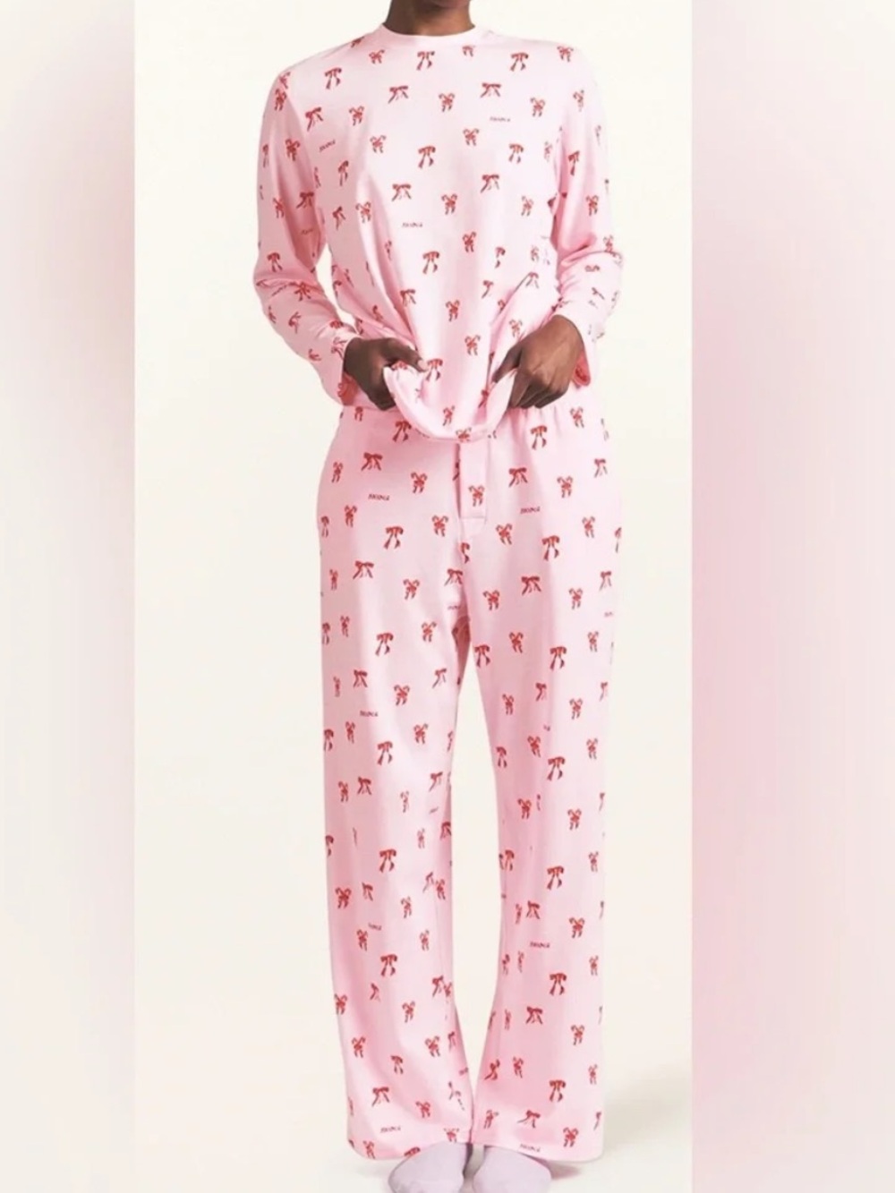 Women’s SKIMS Boyfriend Loose Pajama Set in Candy Bow Print
